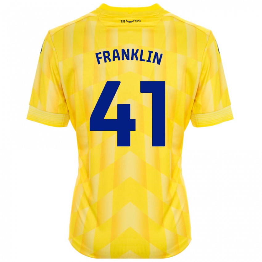 Børn George Franklin #41 Gul Hjemmebane Spillertrøjer 2024/25 Trøje T-Shirt