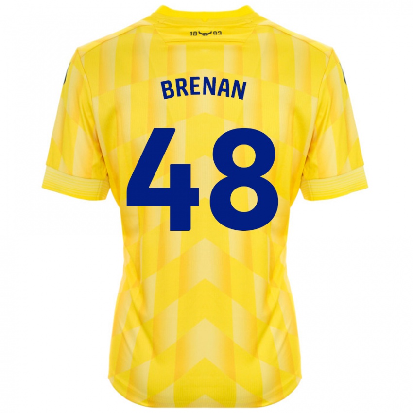 Børn Tobias Brenan #48 Gul Hjemmebane Spillertrøjer 2024/25 Trøje T-Shirt