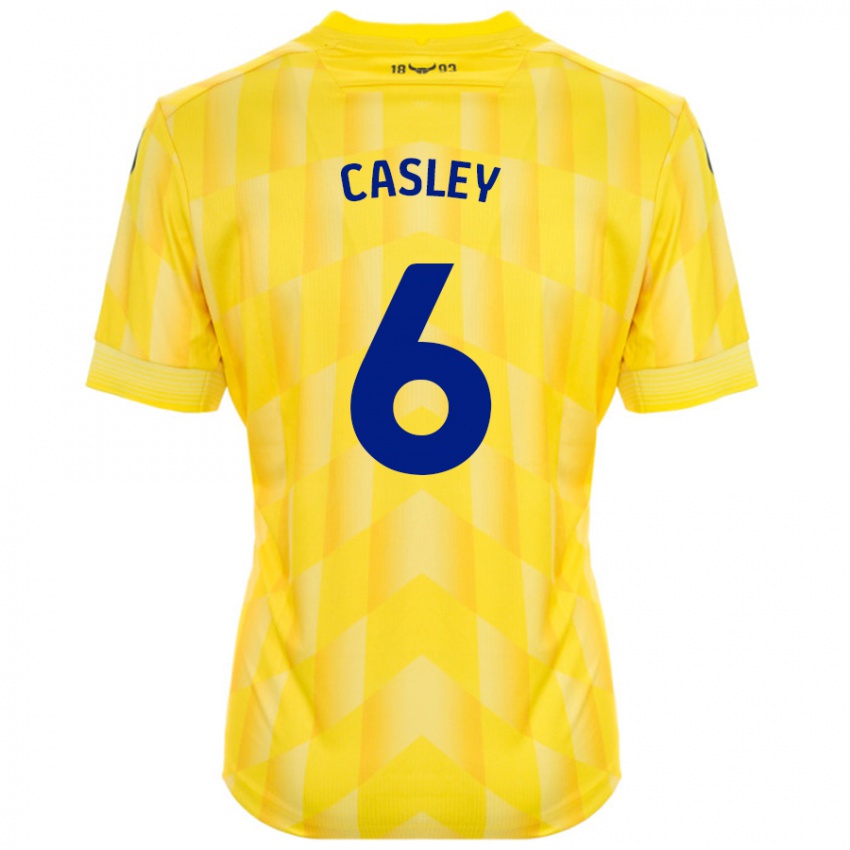 Børn Riva Casley #6 Gul Hjemmebane Spillertrøjer 2024/25 Trøje T-Shirt