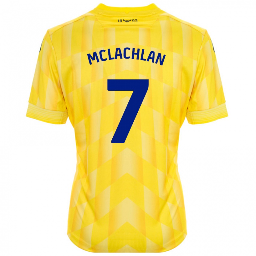 Børn Daisy Mclachlan #7 Gul Hjemmebane Spillertrøjer 2024/25 Trøje T-Shirt