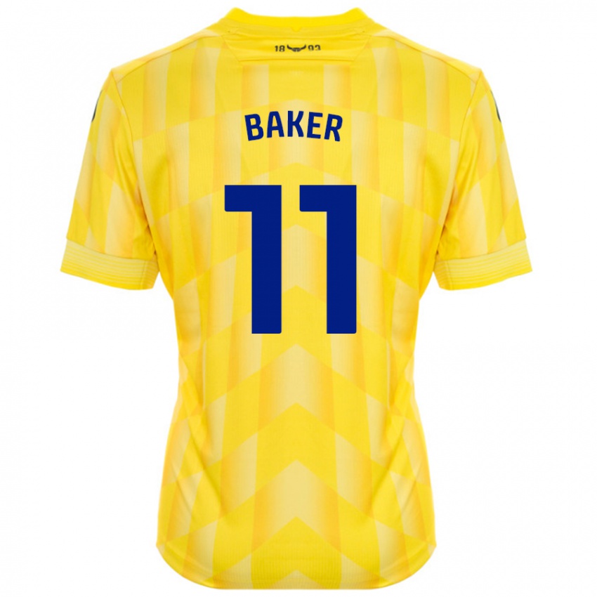 Børn Sophie Baker #11 Gul Hjemmebane Spillertrøjer 2024/25 Trøje T-Shirt