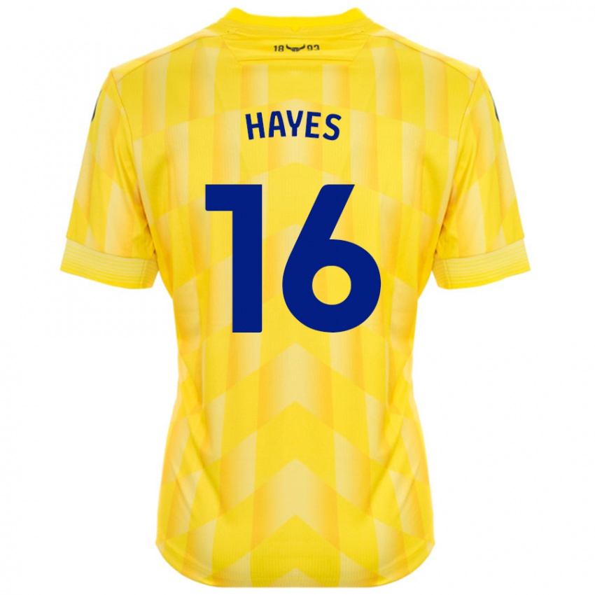 Børn Georgia Hayes #16 Gul Hjemmebane Spillertrøjer 2024/25 Trøje T-Shirt