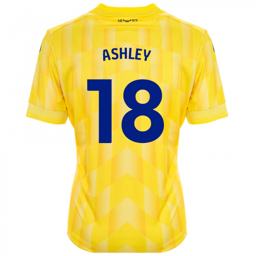 Børn Alex Ashley #18 Gul Hjemmebane Spillertrøjer 2024/25 Trøje T-Shirt