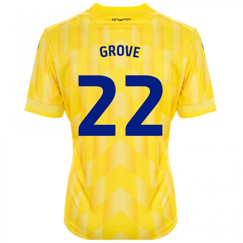 Børn Jade Grove #22 Gul Hjemmebane Spillertrøjer 2024/25 Trøje T-Shirt