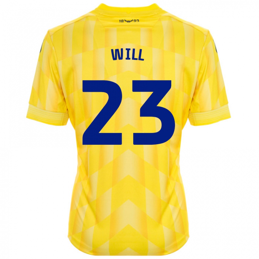 Børn Merrick Will #23 Gul Hjemmebane Spillertrøjer 2024/25 Trøje T-Shirt