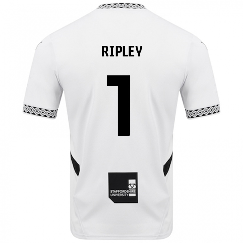 Børn Connor Ripley #1 Hvid Hjemmebane Spillertrøjer 2024/25 Trøje T-Shirt