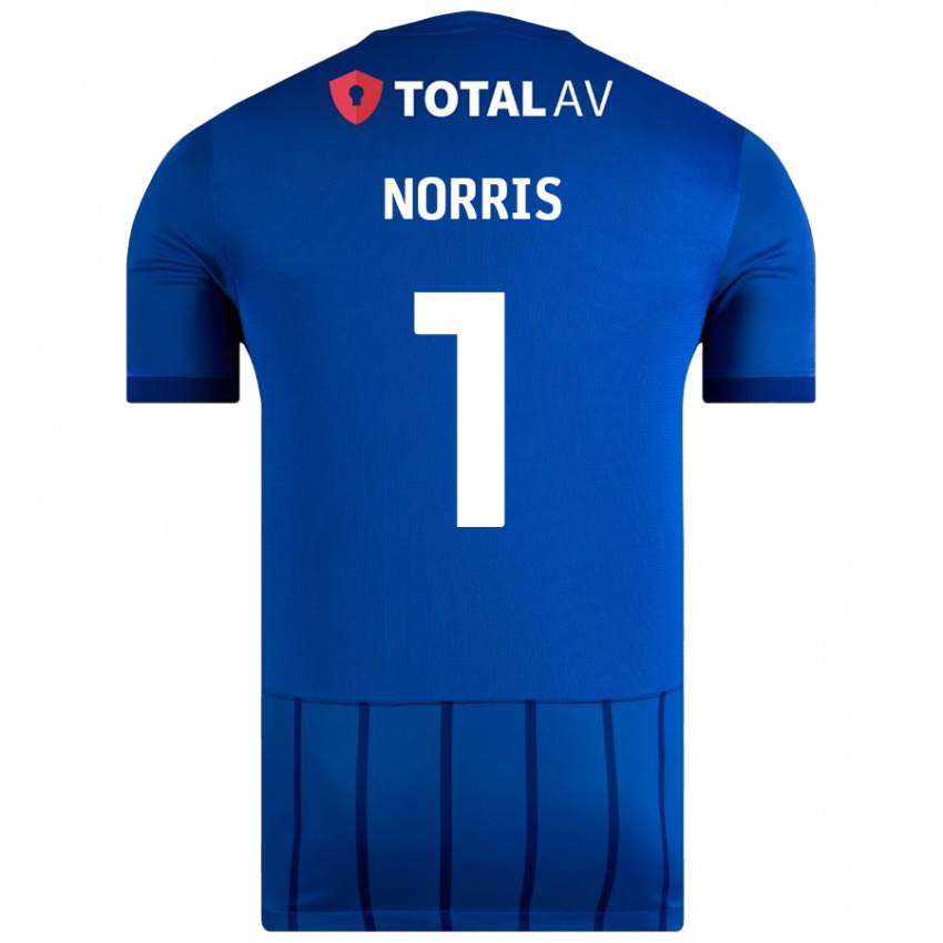 Børn Will Norris #1 Blå Hjemmebane Spillertrøjer 2024/25 Trøje T-Shirt