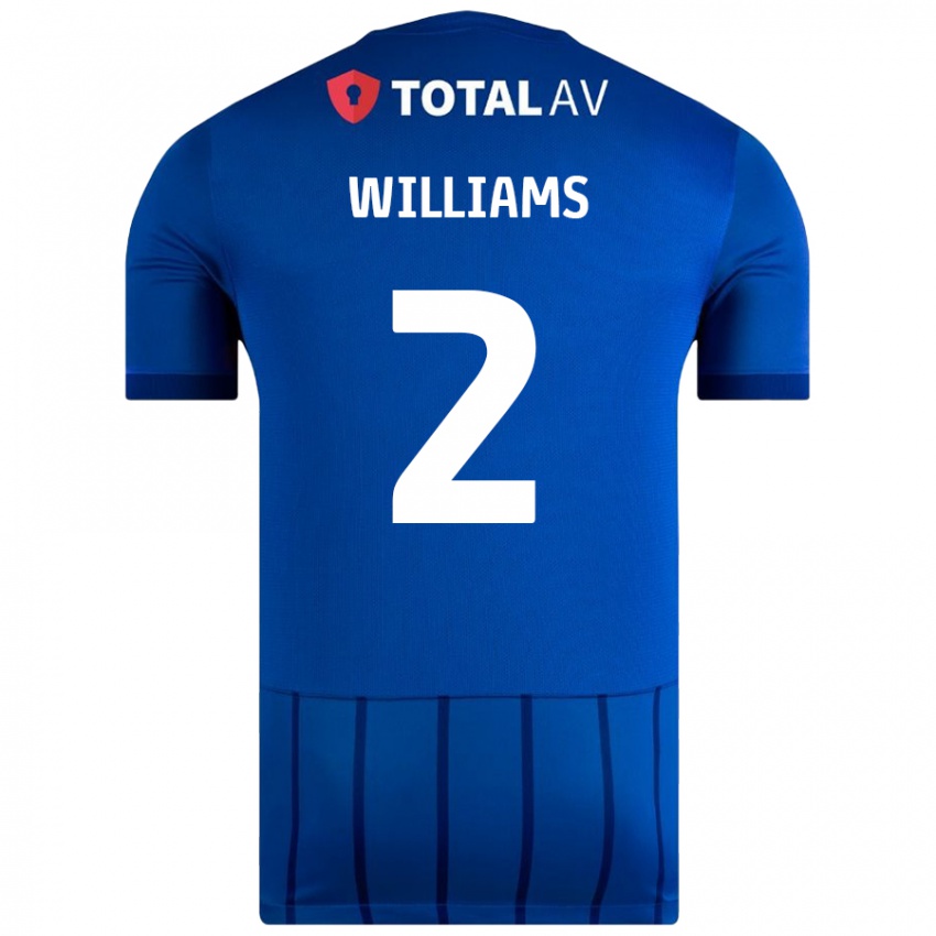 Børn Jordan Williams #2 Blå Hjemmebane Spillertrøjer 2024/25 Trøje T-Shirt