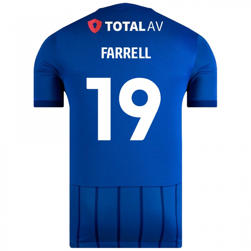 Børn Jacob Farrell #19 Blå Hjemmebane Spillertrøjer 2024/25 Trøje T-Shirt