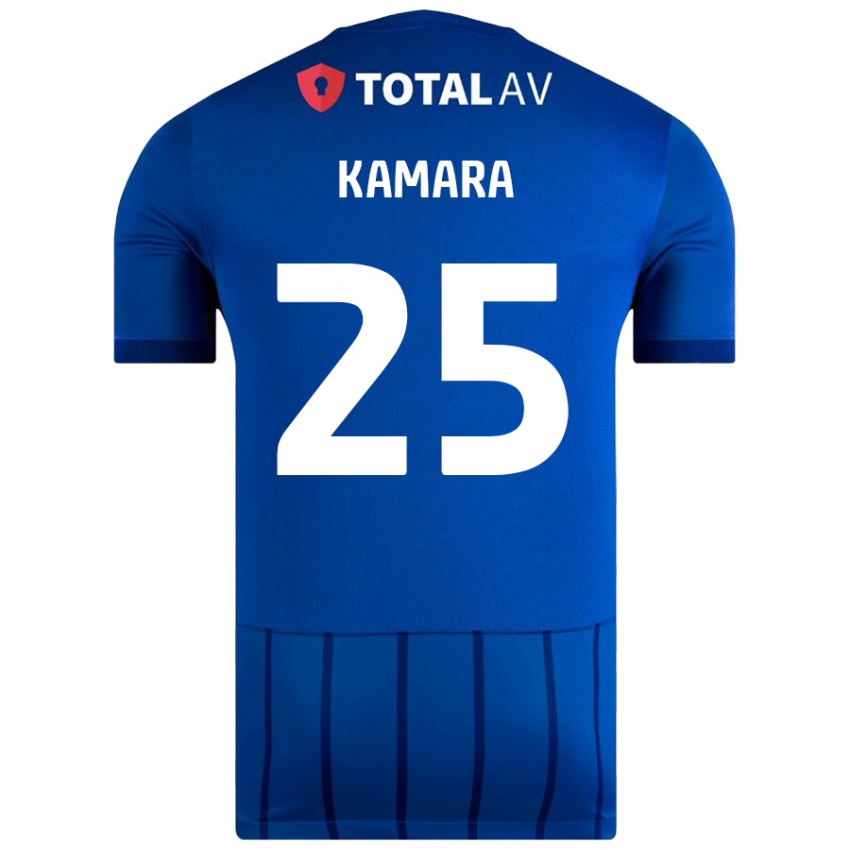 Børn Abdoulaye Kamara #25 Blå Hjemmebane Spillertrøjer 2024/25 Trøje T-Shirt