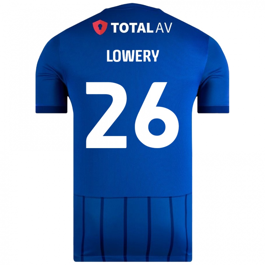 Børn Tom Lowery #26 Blå Hjemmebane Spillertrøjer 2024/25 Trøje T-Shirt