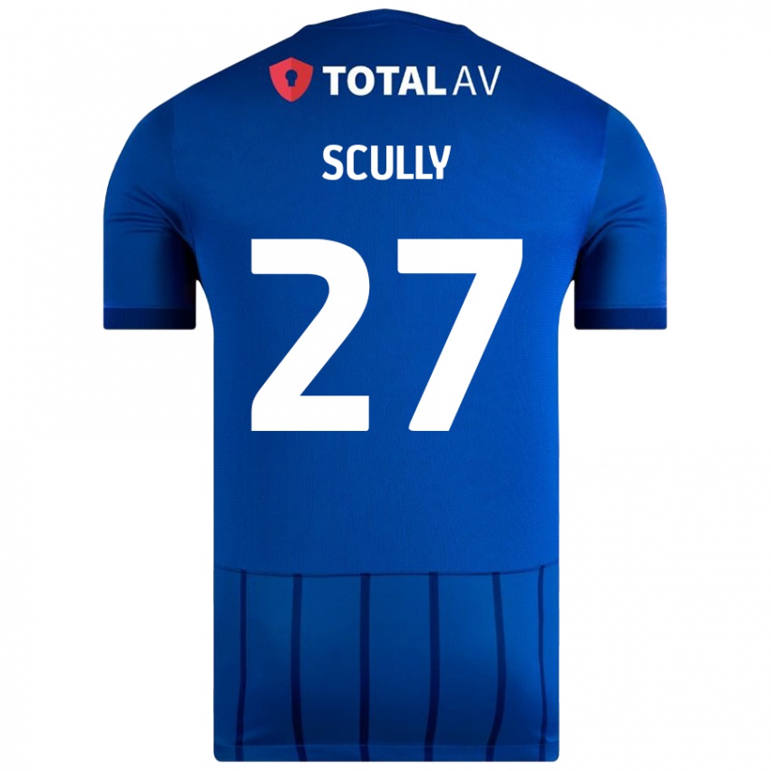 Børn Anthony Scully #27 Blå Hjemmebane Spillertrøjer 2024/25 Trøje T-Shirt