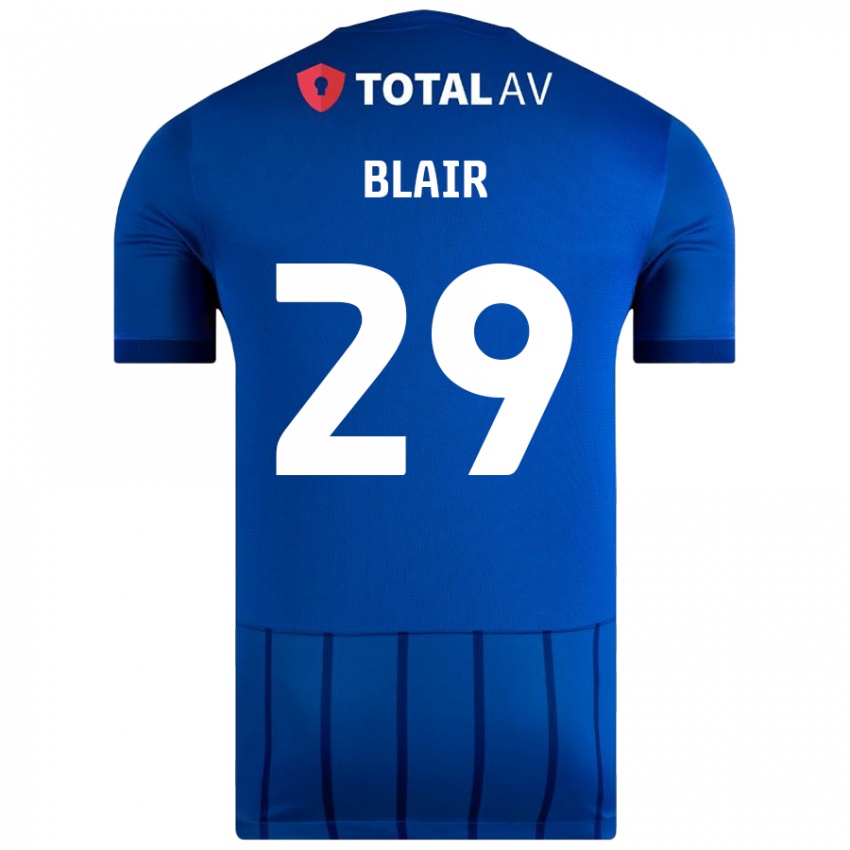 Børn Harvey Blair #29 Blå Hjemmebane Spillertrøjer 2024/25 Trøje T-Shirt