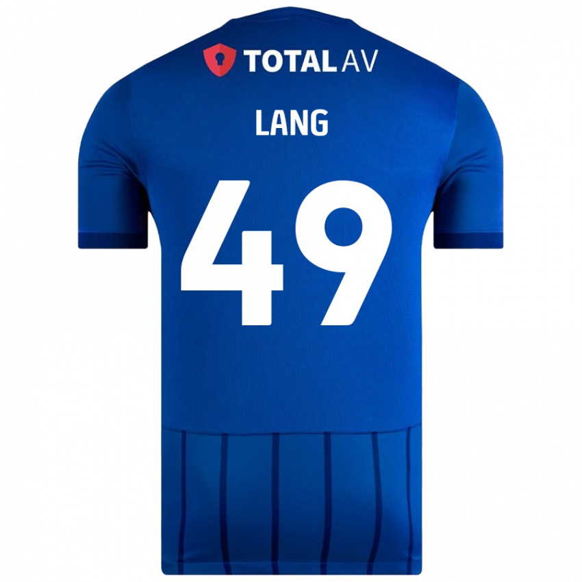 Børn Callum Lang #49 Blå Hjemmebane Spillertrøjer 2024/25 Trøje T-Shirt