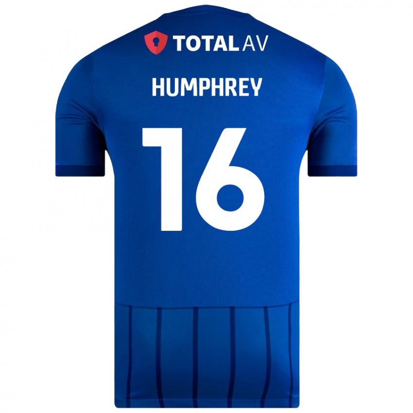 Børn Ella Humphrey #16 Blå Hjemmebane Spillertrøjer 2024/25 Trøje T-Shirt