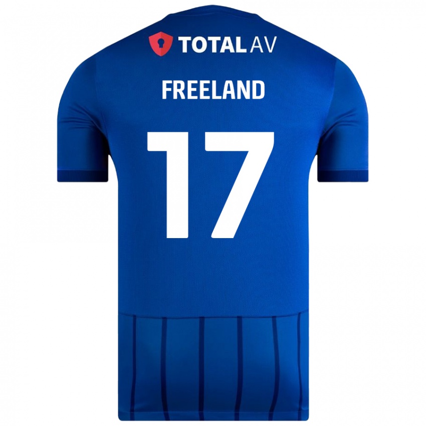 Børn Georgie Freeland #17 Blå Hjemmebane Spillertrøjer 2024/25 Trøje T-Shirt