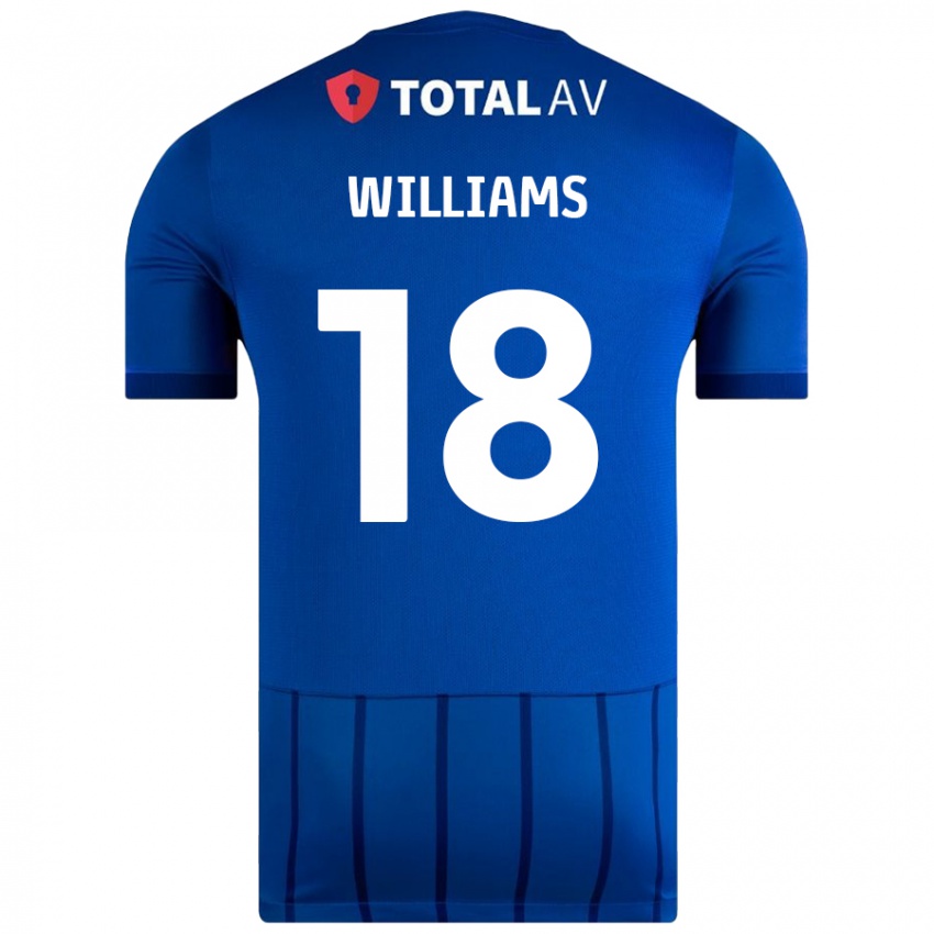 Børn Scarlett Williams #18 Blå Hjemmebane Spillertrøjer 2024/25 Trøje T-Shirt