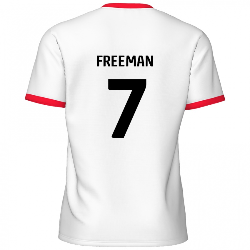 Børn Nick Freeman #7 Hvid Rød Hjemmebane Spillertrøjer 2024/25 Trøje T-Shirt