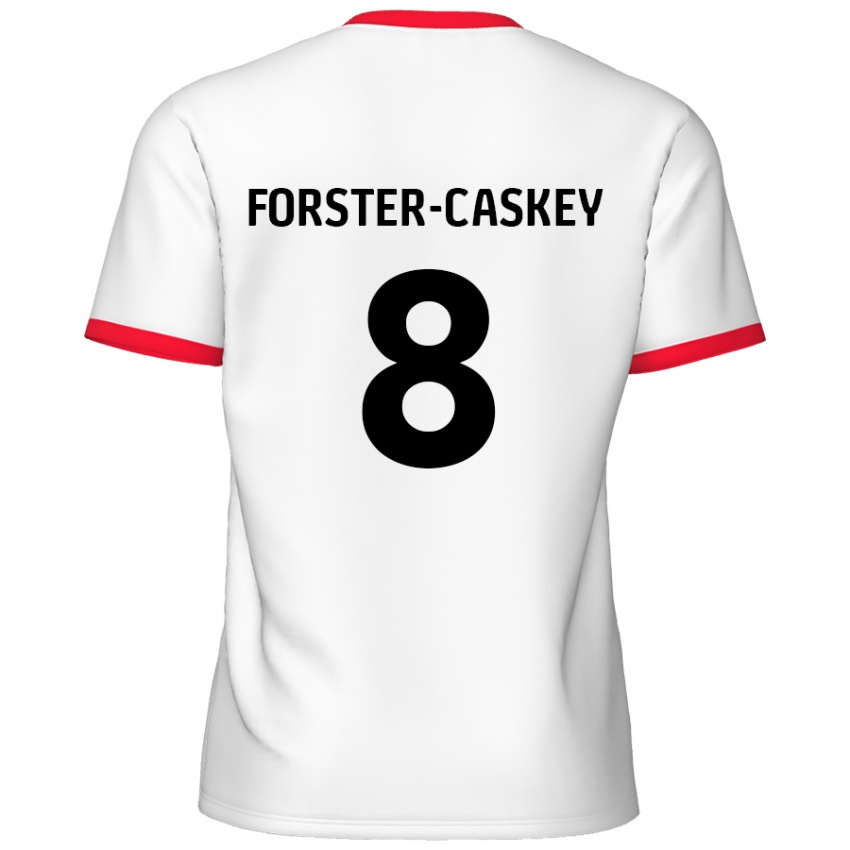 Børn Jake Forster-Caskey #8 Hvid Rød Hjemmebane Spillertrøjer 2024/25 Trøje T-Shirt