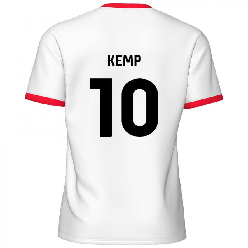 Børn Dan Kemp #10 Hvid Rød Hjemmebane Spillertrøjer 2024/25 Trøje T-Shirt