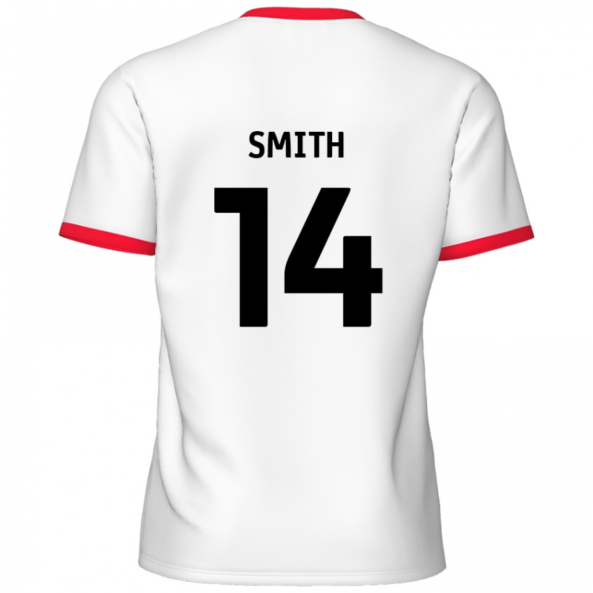 Børn Kane Smith #14 Hvid Rød Hjemmebane Spillertrøjer 2024/25 Trøje T-Shirt