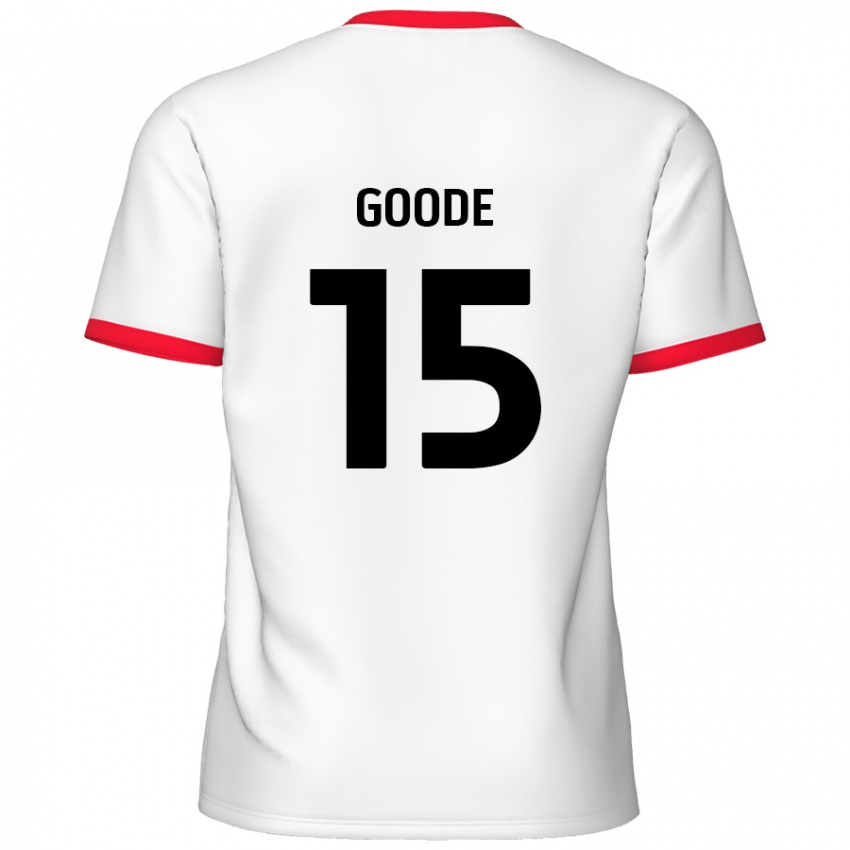 Børn Charlie Goode #15 Hvid Rød Hjemmebane Spillertrøjer 2024/25 Trøje T-Shirt