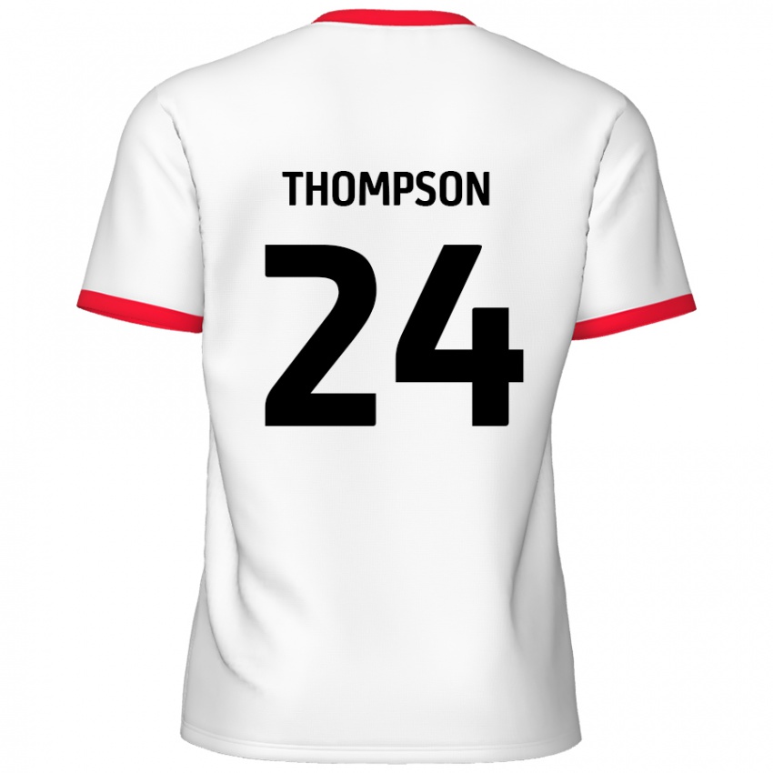 Børn Ben Thompson #24 Hvid Rød Hjemmebane Spillertrøjer 2024/25 Trøje T-Shirt