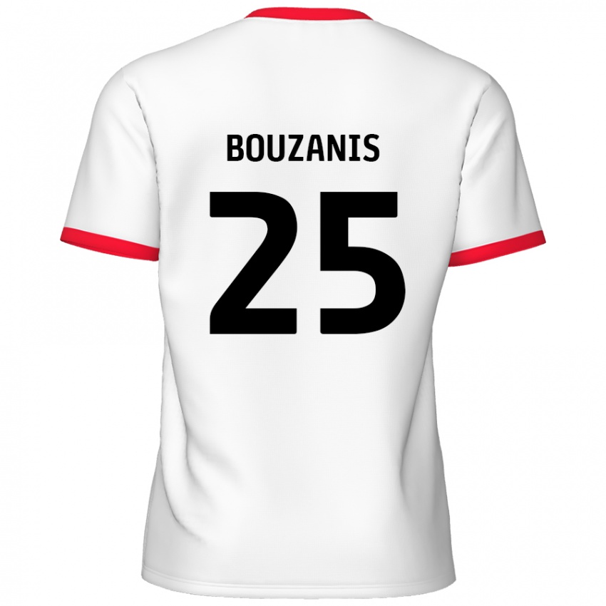 Børn Dean Bouzanis #25 Hvid Rød Hjemmebane Spillertrøjer 2024/25 Trøje T-Shirt