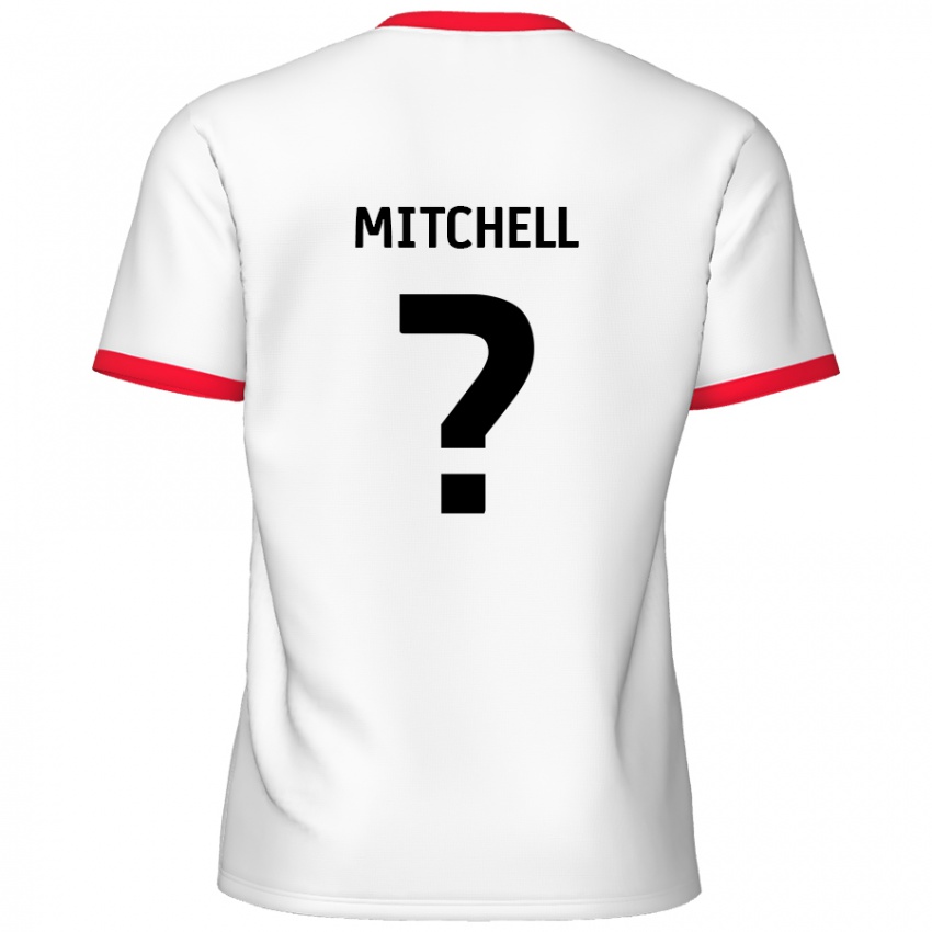 Børn Rylee Mitchell #0 Hvid Rød Hjemmebane Spillertrøjer 2024/25 Trøje T-Shirt