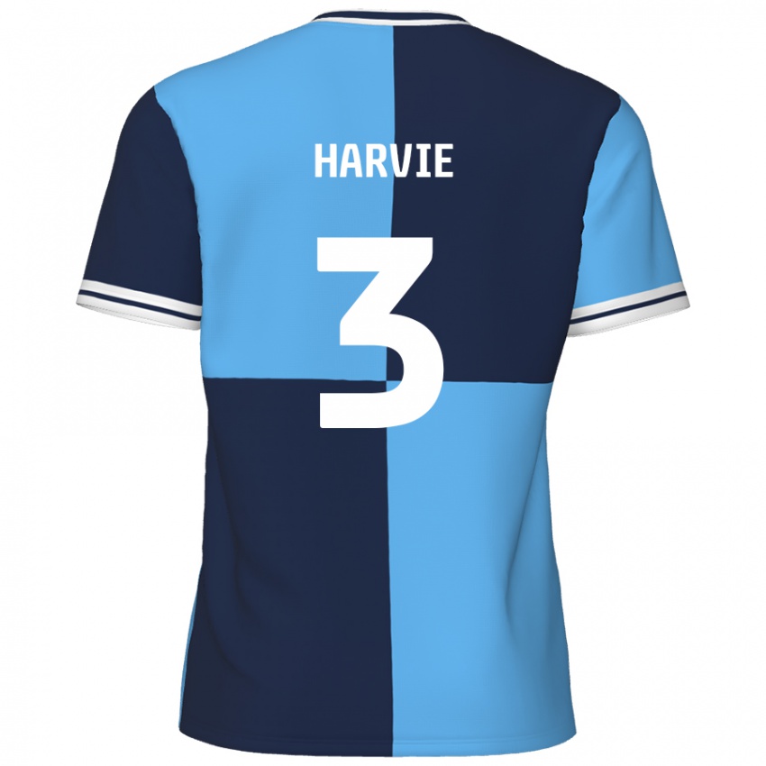 Børn Daniel Harvie #3 Himmelblå Mørkeblå Hjemmebane Spillertrøjer 2024/25 Trøje T-Shirt