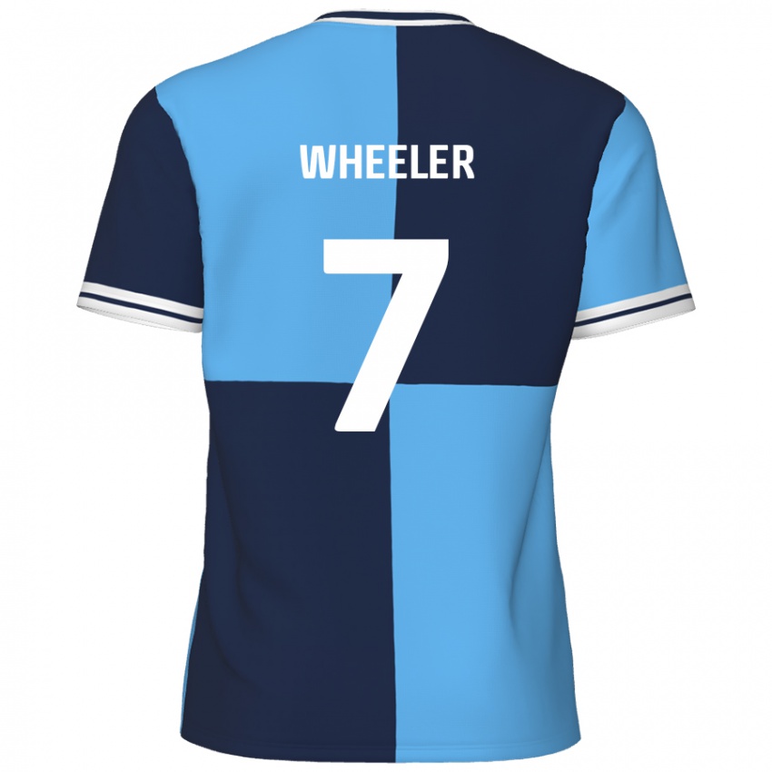 Børn David Wheeler #7 Himmelblå Mørkeblå Hjemmebane Spillertrøjer 2024/25 Trøje T-Shirt