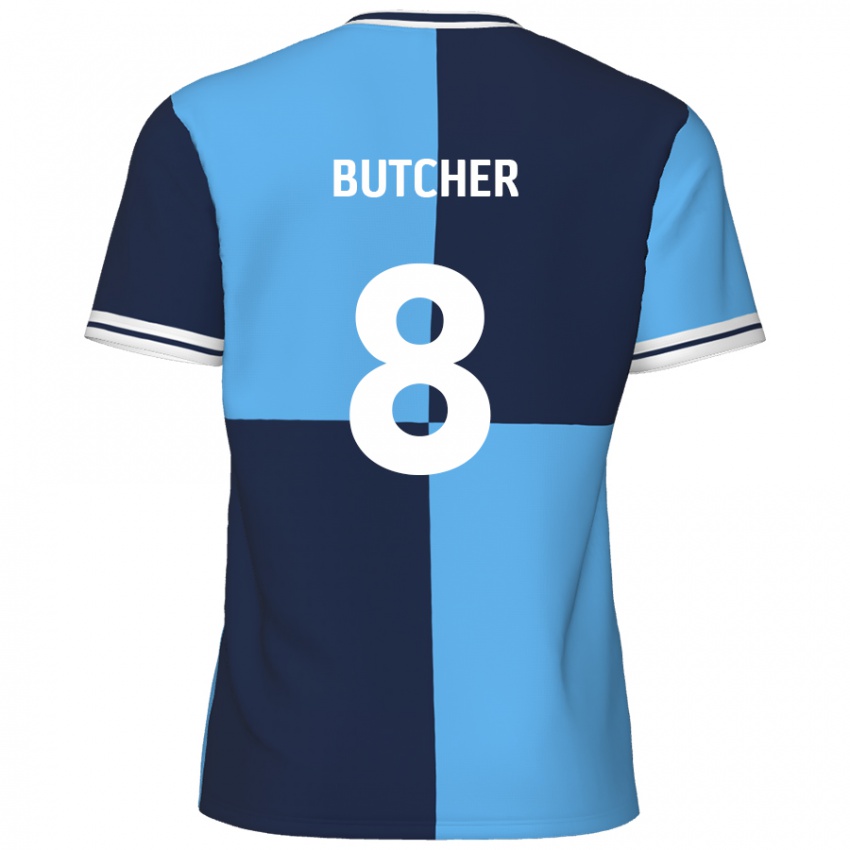 Børn Matt Butcher #8 Himmelblå Mørkeblå Hjemmebane Spillertrøjer 2024/25 Trøje T-Shirt