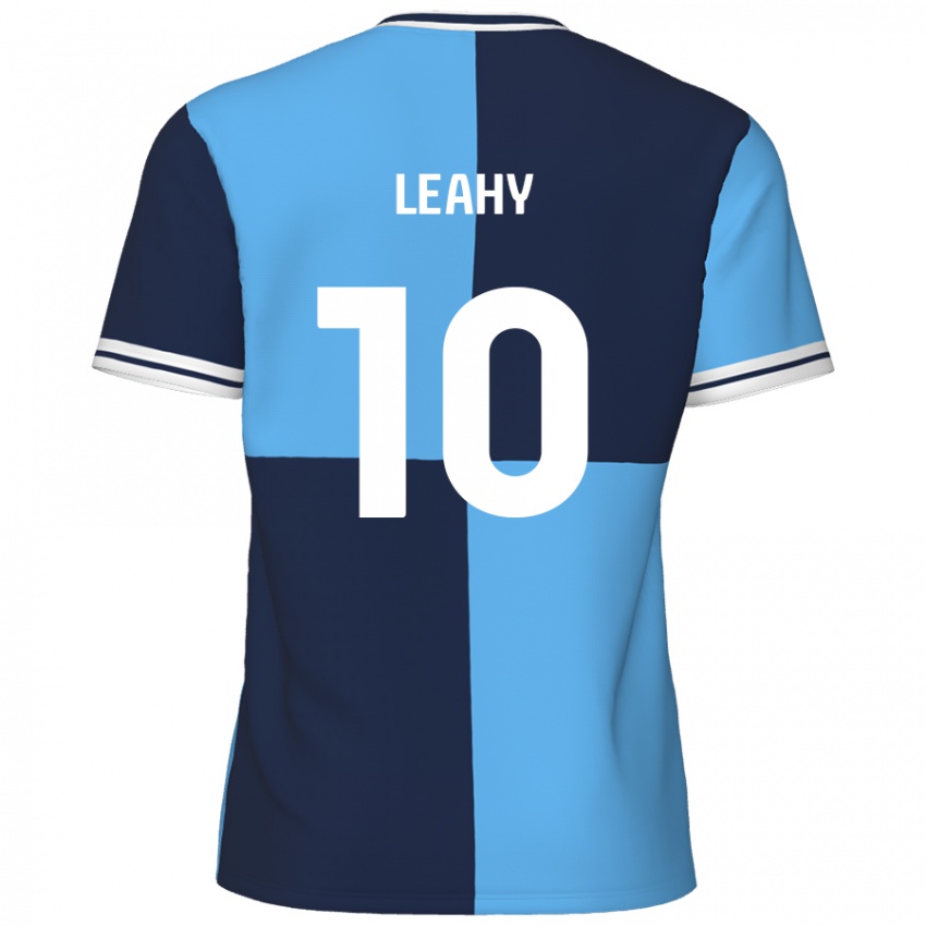 Børn Luke Leahy #10 Himmelblå Mørkeblå Hjemmebane Spillertrøjer 2024/25 Trøje T-Shirt