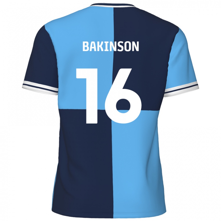 Børn Tyreeq Bakinson #16 Himmelblå Mørkeblå Hjemmebane Spillertrøjer 2024/25 Trøje T-Shirt