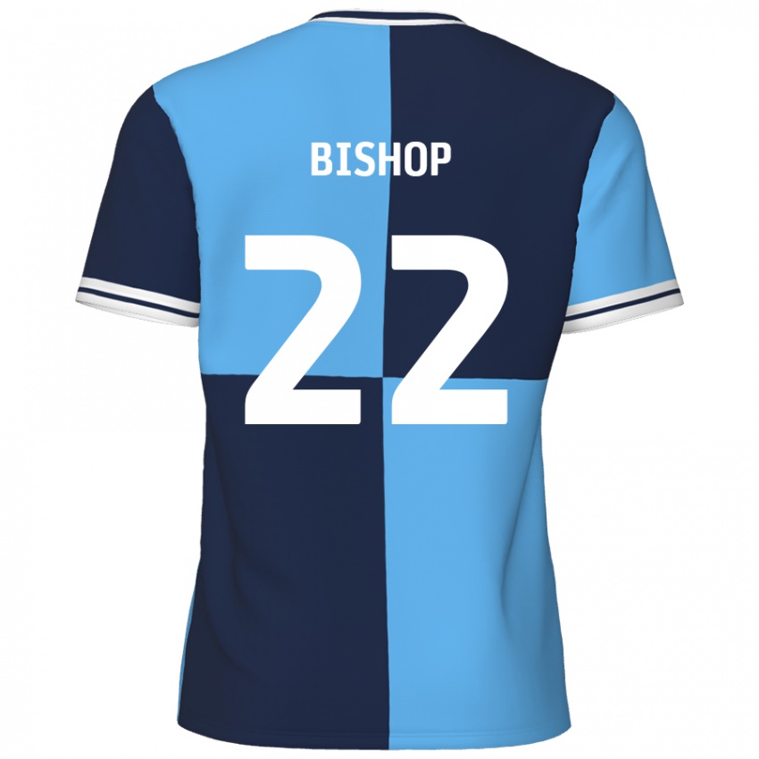 Børn Nathan Bishop #22 Himmelblå Mørkeblå Hjemmebane Spillertrøjer 2024/25 Trøje T-Shirt