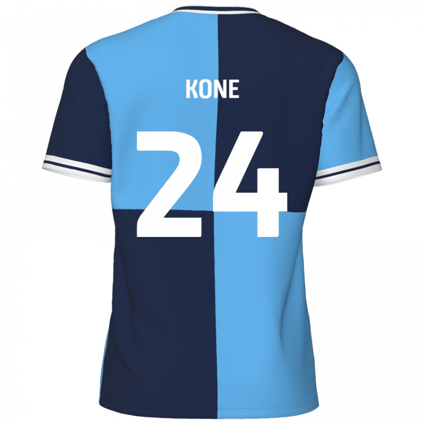 Børn Richard Kone #24 Himmelblå Mørkeblå Hjemmebane Spillertrøjer 2024/25 Trøje T-Shirt