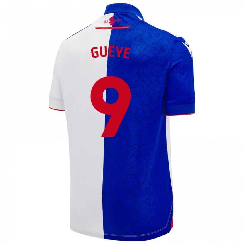 Børn Makhtar Gueye #9 Himmelblå Hvid Hjemmebane Spillertrøjer 2024/25 Trøje T-Shirt