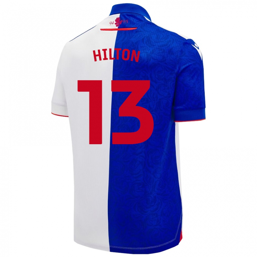 Børn Joe Hilton #13 Himmelblå Hvid Hjemmebane Spillertrøjer 2024/25 Trøje T-Shirt