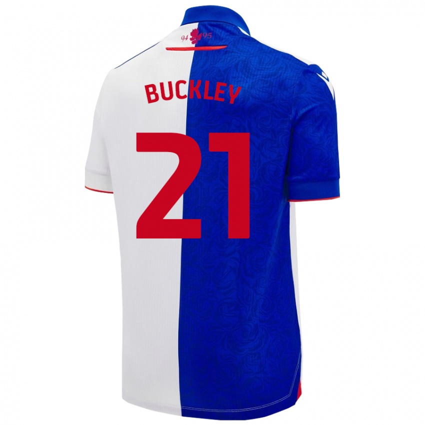 Børn John Buckley #21 Himmelblå Hvid Hjemmebane Spillertrøjer 2024/25 Trøje T-Shirt