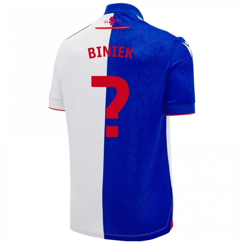 Børn Dominik Biniek #0 Himmelblå Hvid Hjemmebane Spillertrøjer 2024/25 Trøje T-Shirt