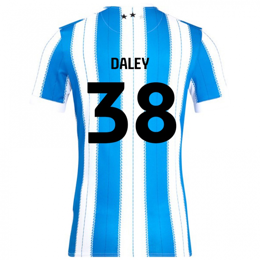 Børn Luke Daley #38 Blå Hvid Hjemmebane Spillertrøjer 2024/25 Trøje T-Shirt