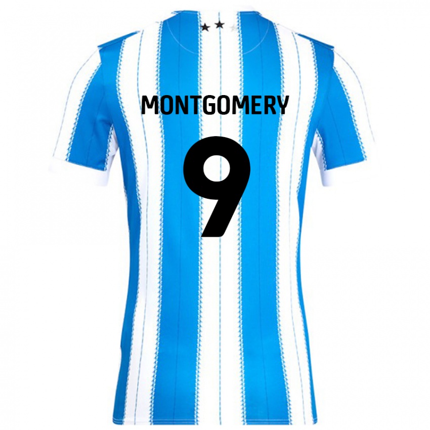 Børn Ria Montgomery #9 Blå Hvid Hjemmebane Spillertrøjer 2024/25 Trøje T-Shirt