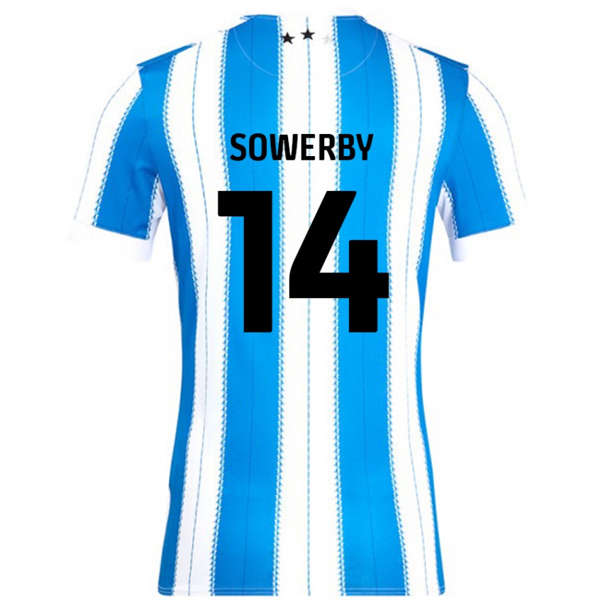 Børn Lucy Sowerby #14 Blå Hvid Hjemmebane Spillertrøjer 2024/25 Trøje T-Shirt