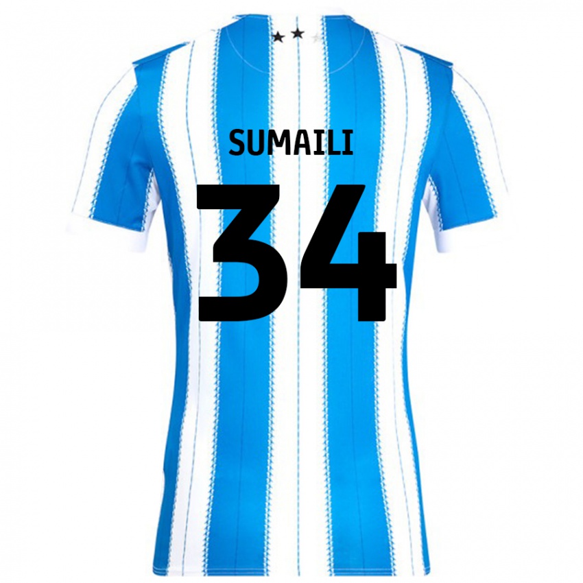 Børn Falone Sumaili #34 Blå Hvid Hjemmebane Spillertrøjer 2024/25 Trøje T-Shirt