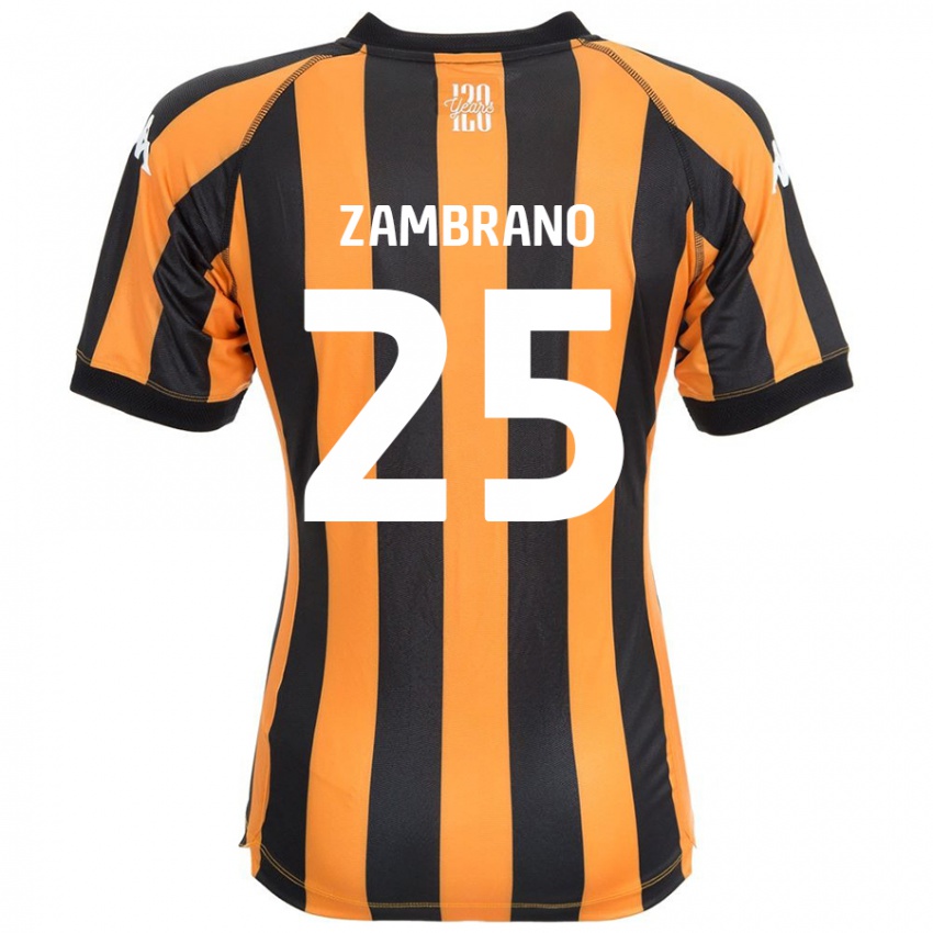 Børn Óscar Zambrano #25 Sort Rav Hjemmebane Spillertrøjer 2024/25 Trøje T-Shirt