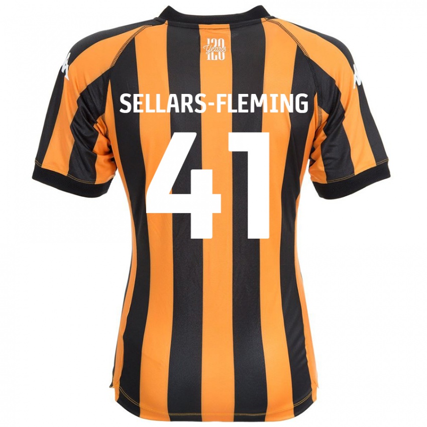 Børn Tyrell Sellars-Fleming #41 Sort Rav Hjemmebane Spillertrøjer 2024/25 Trøje T-Shirt