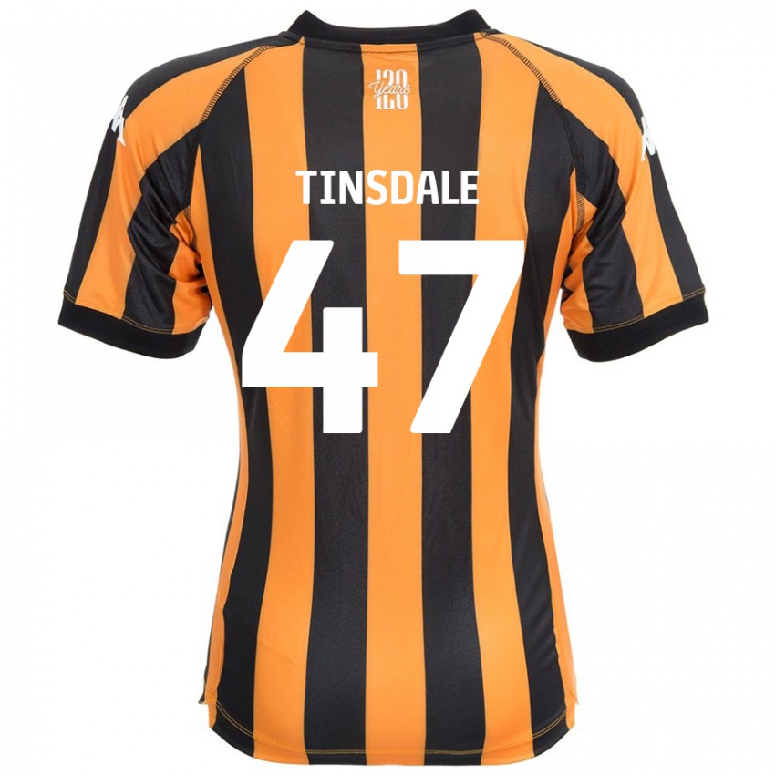 Børn Nathan Tinsdale #47 Sort Rav Hjemmebane Spillertrøjer 2024/25 Trøje T-Shirt