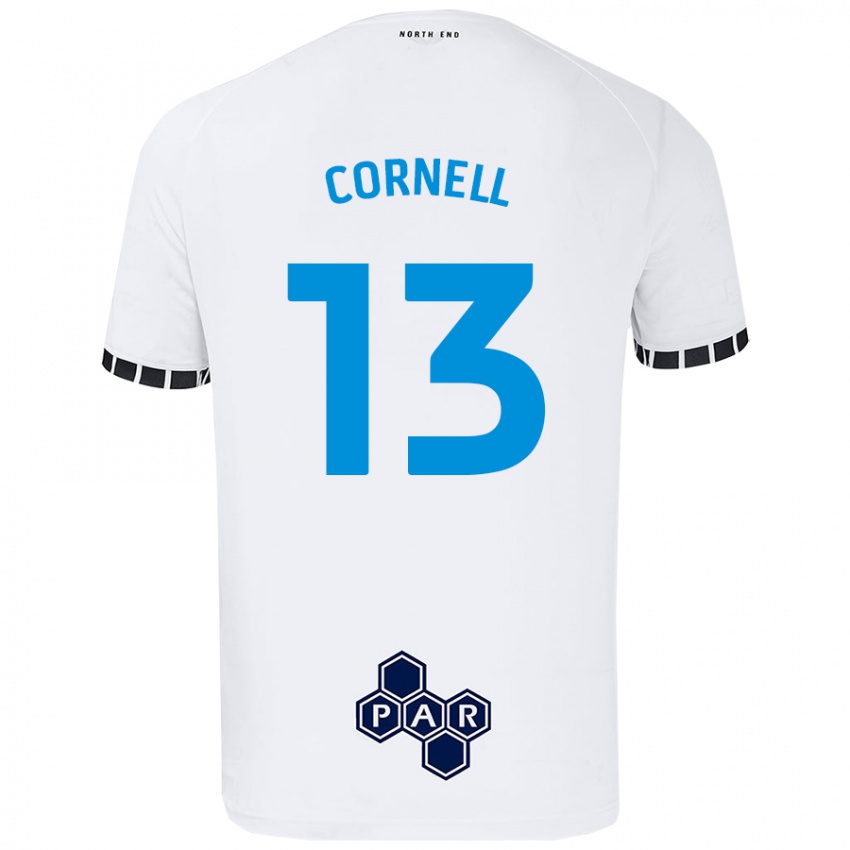 Børn David Cornell #13 Hvid Hjemmebane Spillertrøjer 2024/25 Trøje T-Shirt