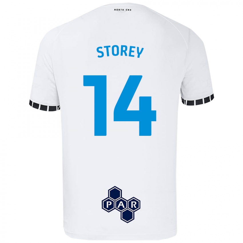 Børn Jordan Storey #14 Hvid Hjemmebane Spillertrøjer 2024/25 Trøje T-Shirt