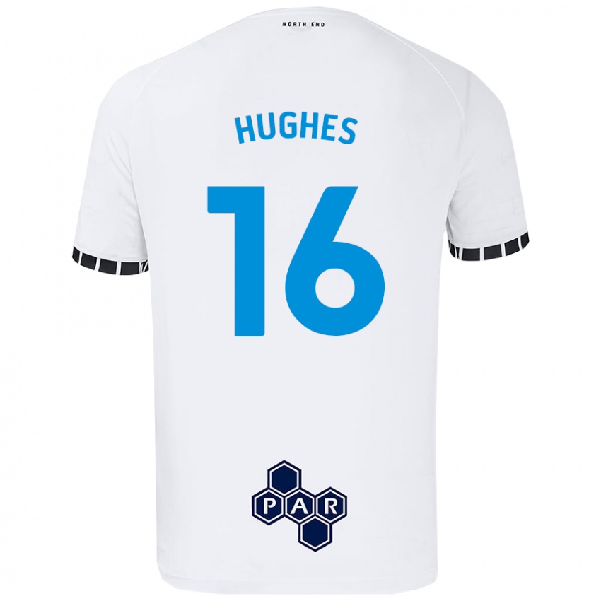 Børn Andrew Hughes #16 Hvid Hjemmebane Spillertrøjer 2024/25 Trøje T-Shirt